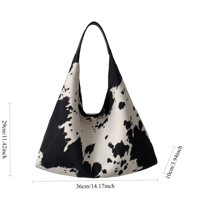 عبر الحدود البقرة تصميم المتشرد حقيبة المرأة موضة بسيطة الملمس حقيبة كتف سعة كبيرة حقيبة ركاب عادية ومتعددة الاستخدامات #6