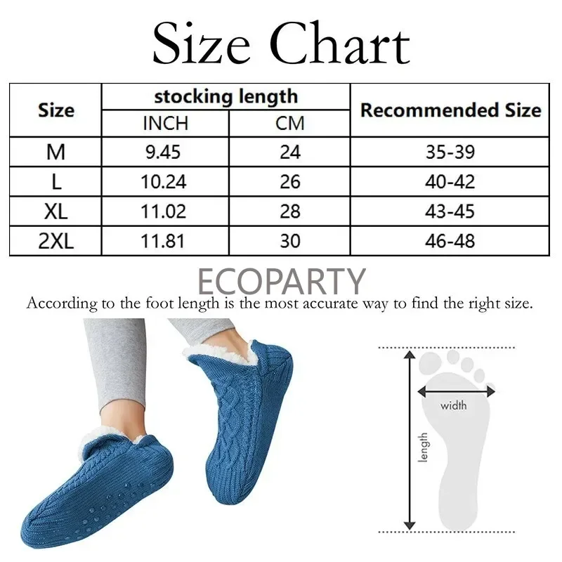 

Indoor Winter Slippers Socks Men's Floor Socks Home Bedroom Sleeping Socks Non-slip Knitted Adult Plus Fleece Warm Carpet Sox