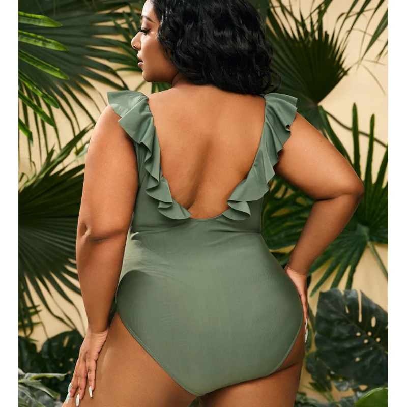 New plus-size conservative one-piece women's swimsuit, plus-size bikini beachwear