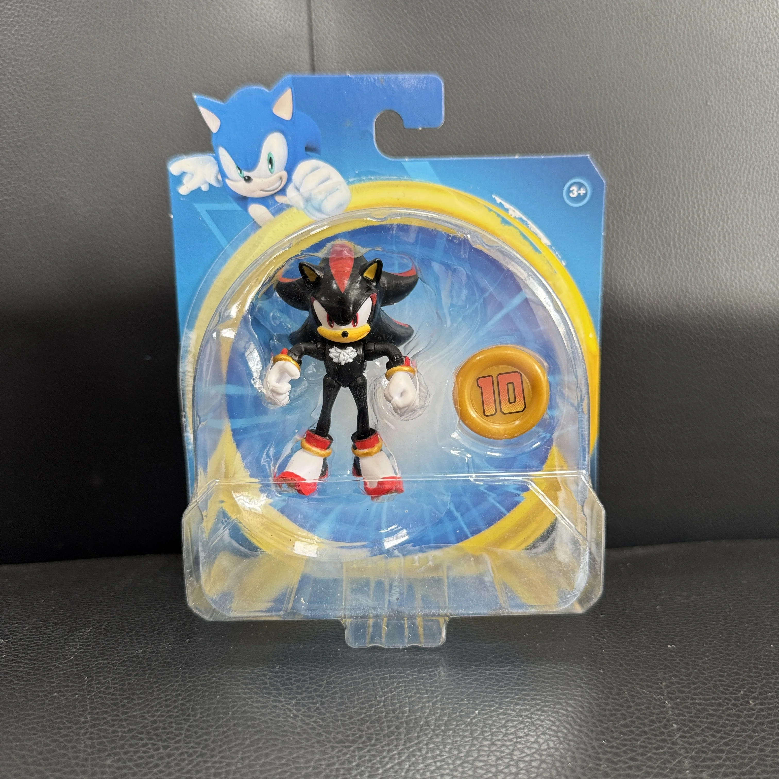 Figura de acción articulada Jakks Shadow Sonic de 2.5 pulgadas con moneda número 10, figura coleccionable para fans