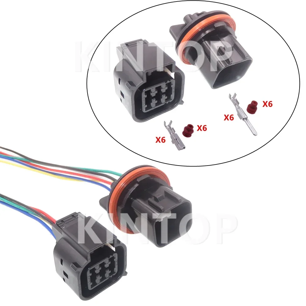 

1 Set 6 Pins AC Assembly Auto Electrical Connector Automobile Headlight Wiring Socket MG643866-5 MG 643866-5 For Hyundai Kia