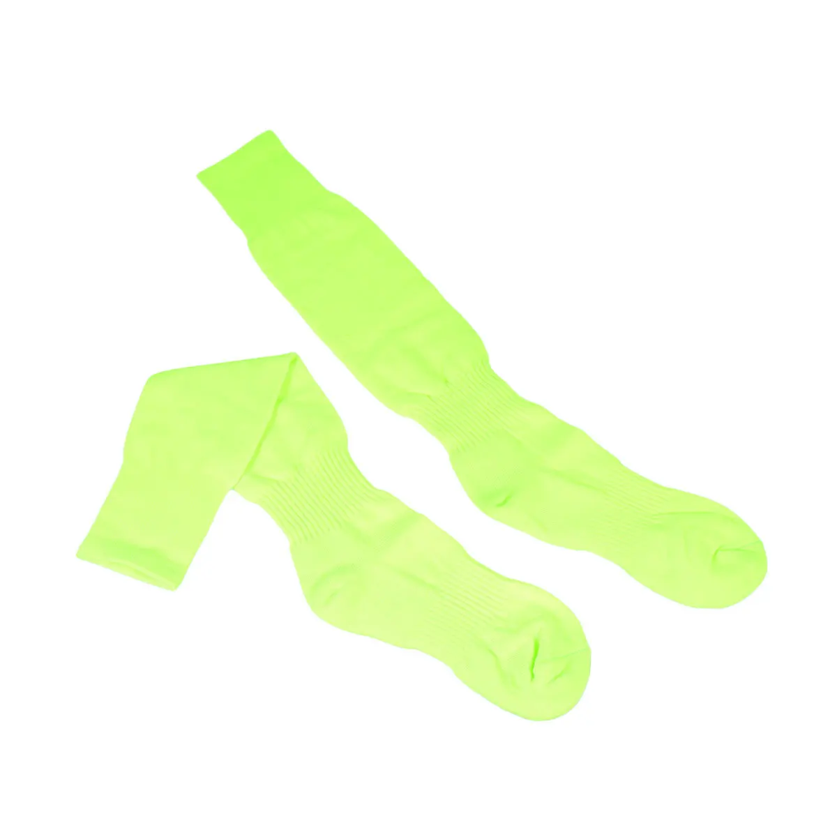 

1 Pair Solid Color Long Tube Football Socks Fluorescent Green Knee High Stretchable Anti-Slip Sports Stockings Exercise