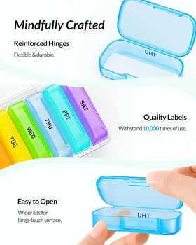 一組7天周用藥盒藥片盒便攜式旅行藥品收納整理盒帶秘密隔層藥盒 8 最佳銷售 藥盒鑰匙扣 - №7