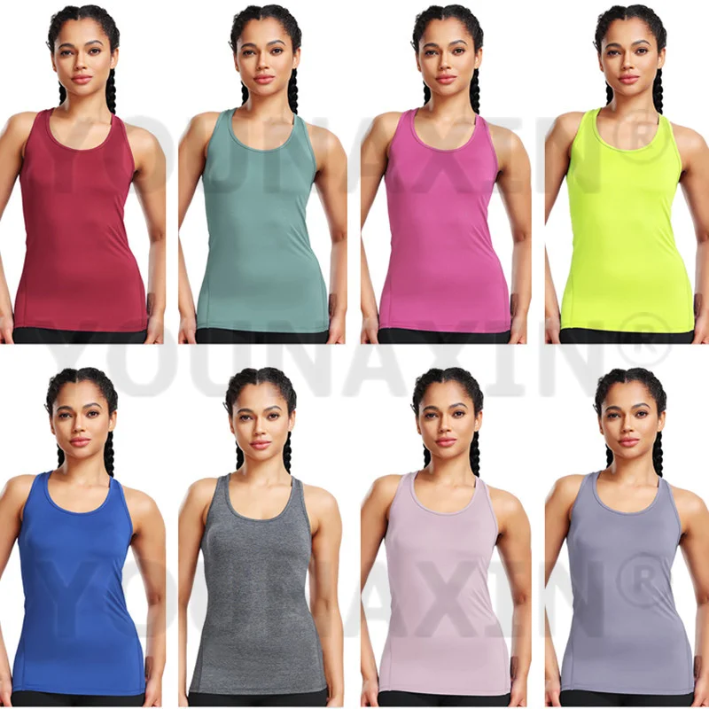 Women's Racerback Sports Tank Top Quick Dry Sleeveless Yoga Fitness Top for Running Workout Multi-color S M L XL 2XL 3XL 4XL