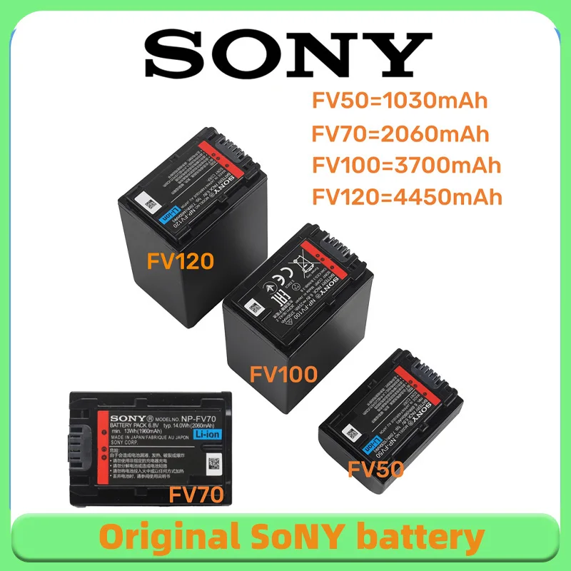 Original NP FV100A NP-FV100 FV120 Batteries for Sony NP-FV30 NP-FV50 NP-FV70 SX83E SX63E FDR-AX100
