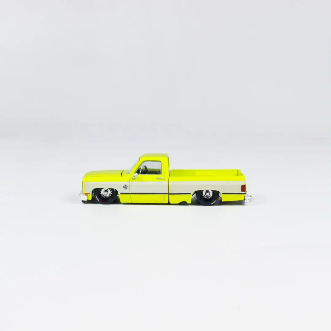 Kaido House  MINIGT 1:64 Silverado KAIDO Flo Yellow V1  Diecast Model Car