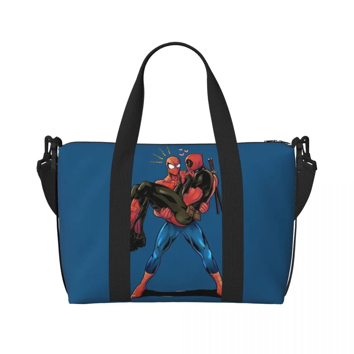 Custom Deadpool Princess Hug Tote Bag for Women Large Capacity Beach Gym Travel Bags