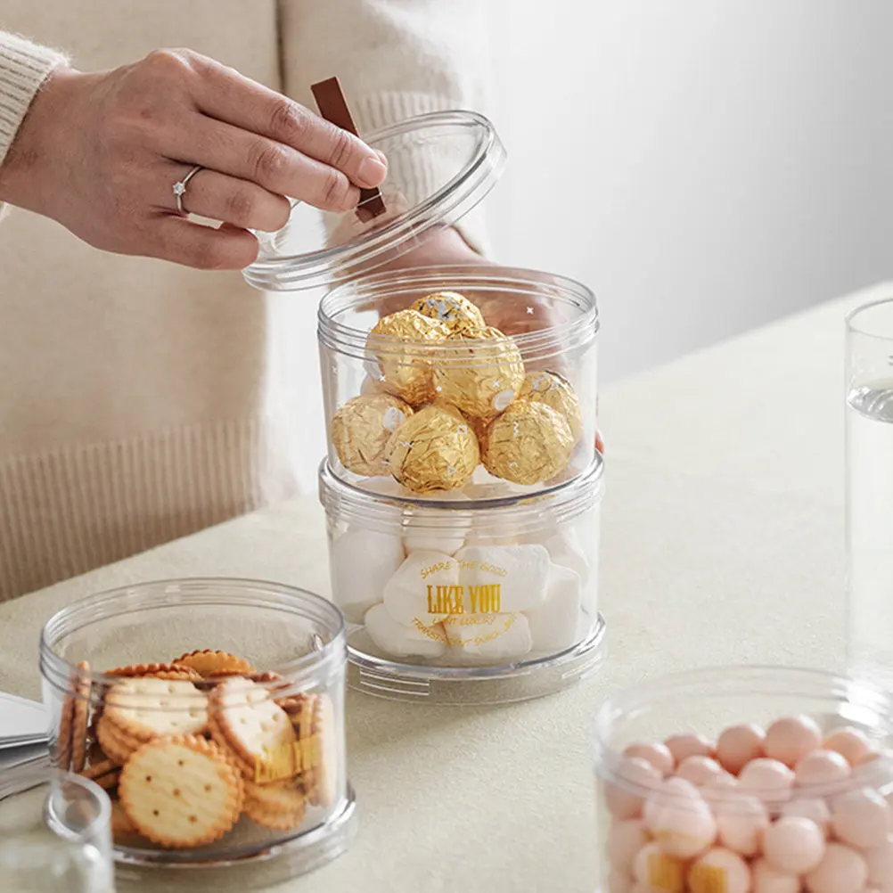 Picture 3: 2Pcs Snack Storage Jars Multi-Function Stackable Household Storage Boxes Transparent Sealed Cereal Containers Kitchen