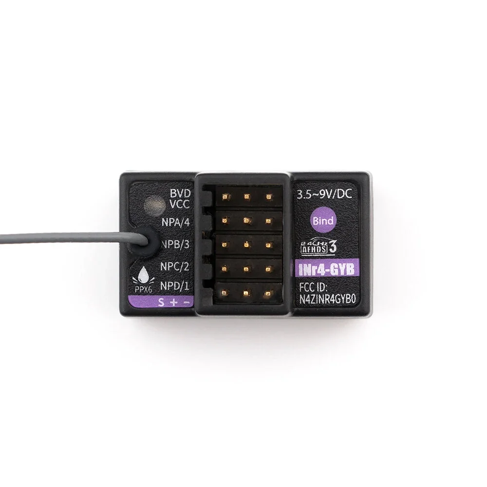 Flysky INr4-GYB 2.4GHz 4CH AFHDS 3 Receiver, PWM/PPM/i-BUS/S.BUS for RC Car Boat