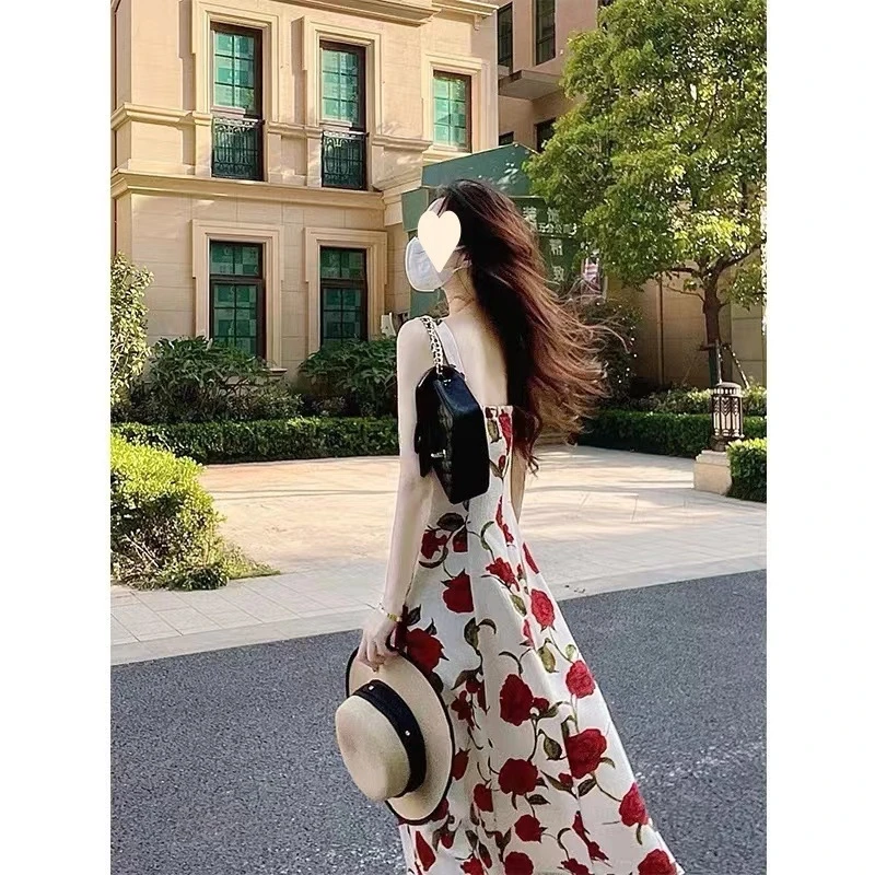 ローズ花柄ドレス女性のための新しい A ライン痩身ウエストレングスサスペンダー