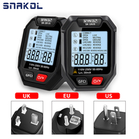 SNAKOL Outlet Socket Tester Digital Plug AC Voltage Detect 30mA RCD Test Polarity Phase Check Circuit Checker Bicolor Backlight