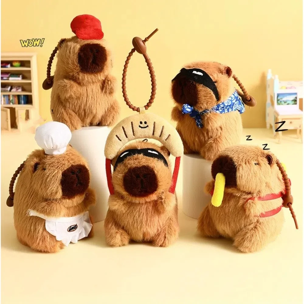 

New Capybara Pendant Cosplay 14cm Backpack Charm Hat Pufferfish Animal Bag Accessory
