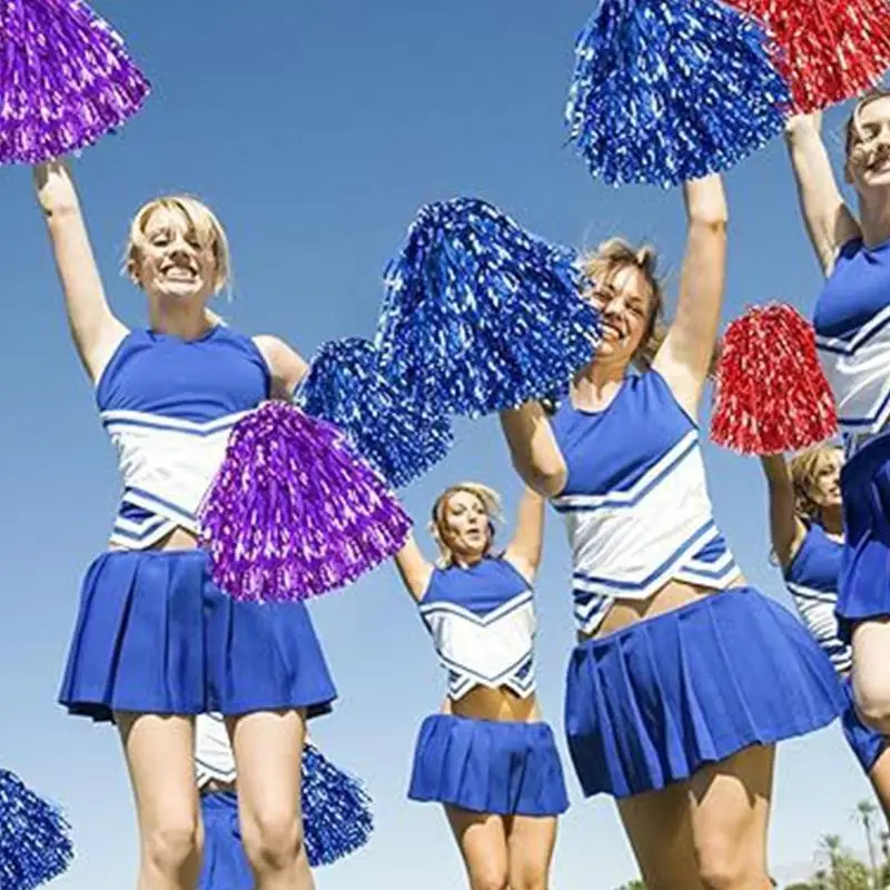 Pack of 24 Cheerleader Pompoms With Plastic Handle For Sports Event And Dance Performances Shines Cheerleading Poms Poms 24BD