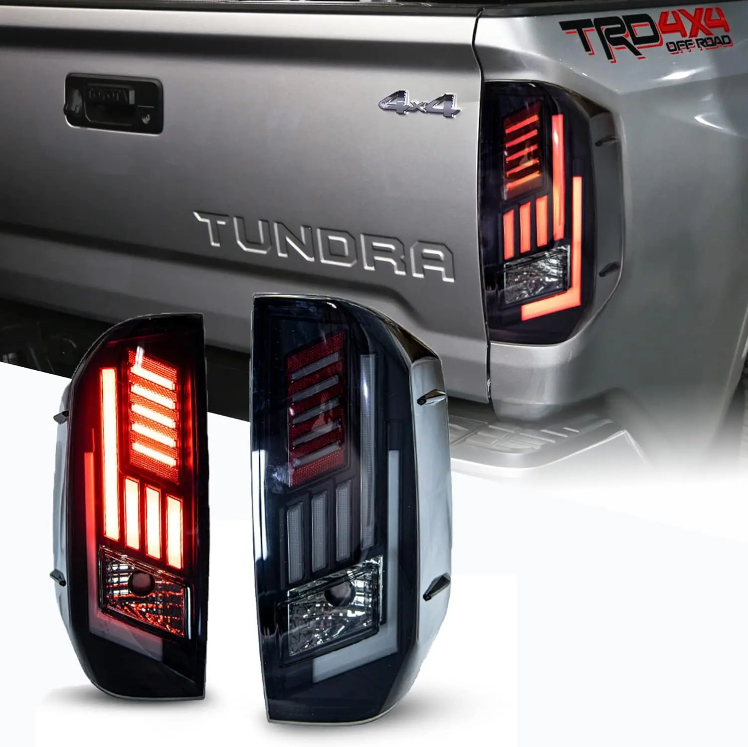 Tail Lights Fit for 2014-2021 Toyota Tundra, Tail Lights Assembly Replacement for Toyota Tundra Pickup,Smoked Lens