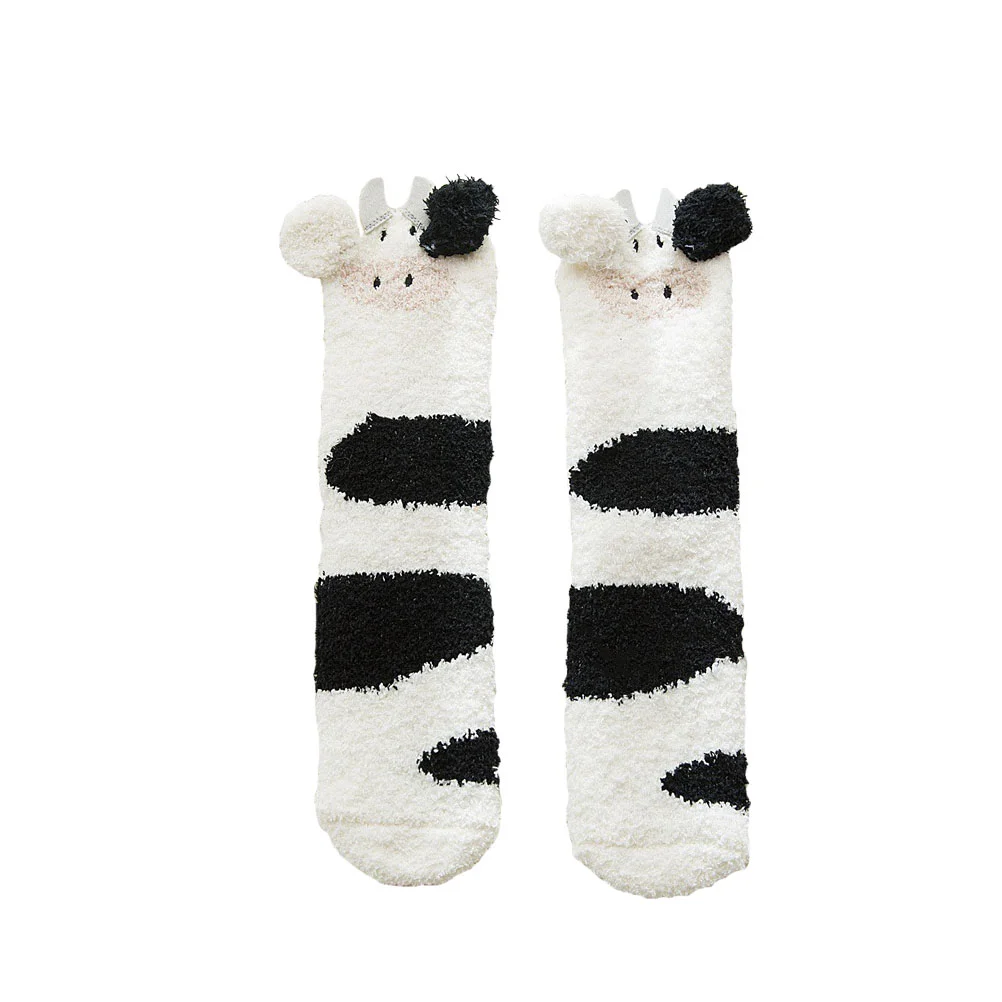 

Stereoscopic Socks Fashion Stockings at Home Coral Fleece Floor Woman Wamer Cow Design