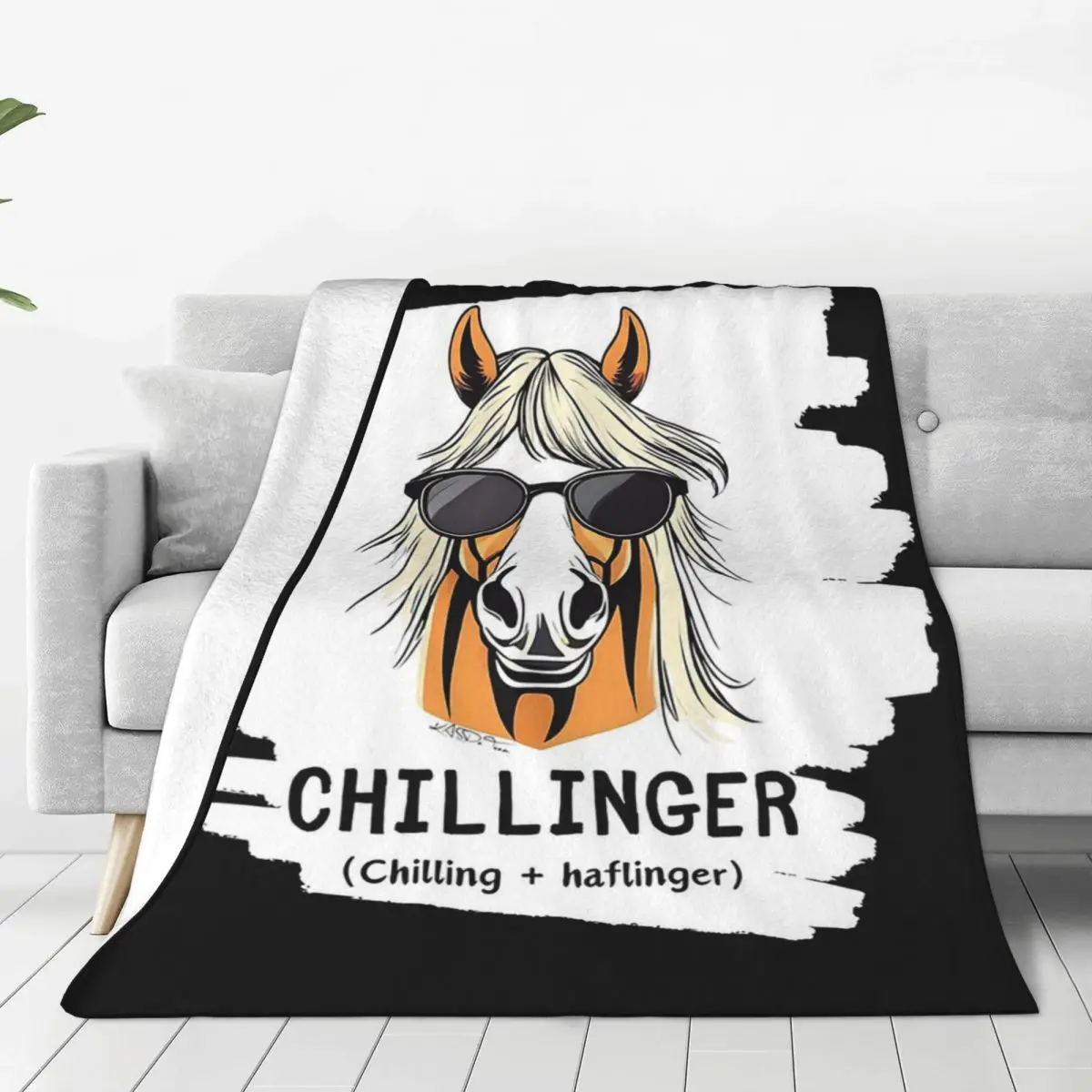 Chillinger (Chilling + Haflinger) Horse Lovers Fun Blanket Flannel Sofa Throw Blankets For Home Bedroom Throws Bedspread Quilt