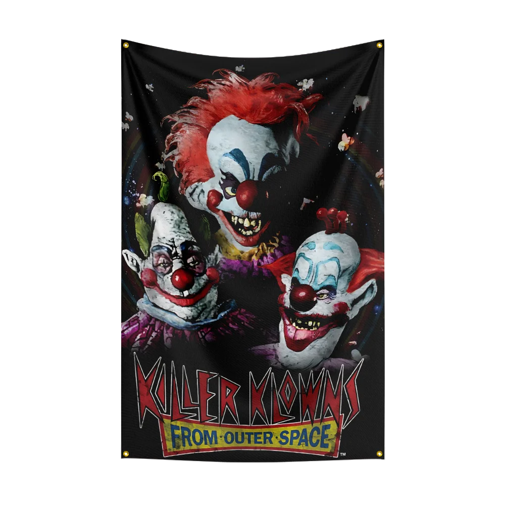 Horror Movies Flag for The ki-ll-er Cl-ow-ns fr-om ou-te-r sp-ac-e Fans Image Scary Yard Wall event backdrop fan collection