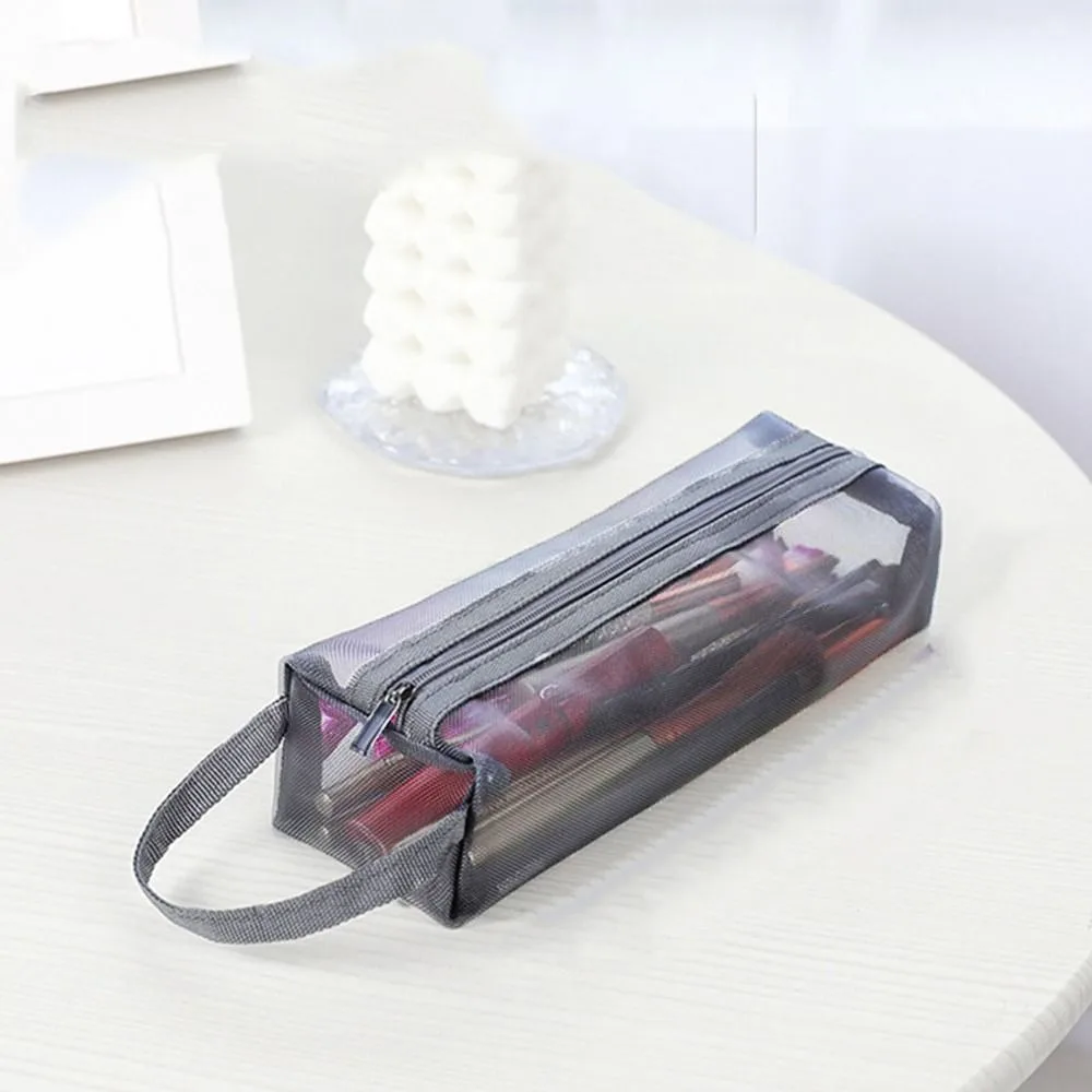 

Stationery Bag Fashion Handbag Toiletry Bag Mesh Zipper Makeup Bag Women Cosmetic Bag Skin Care Storage Bag Korean Storage Bag