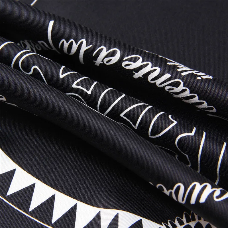 Black Silk Edges Scarf with Print Manual Rolled Silk Hair Wrap 90x90 Women Spring Scarfs Women\'s Shawls Design Luxuri Bandanas