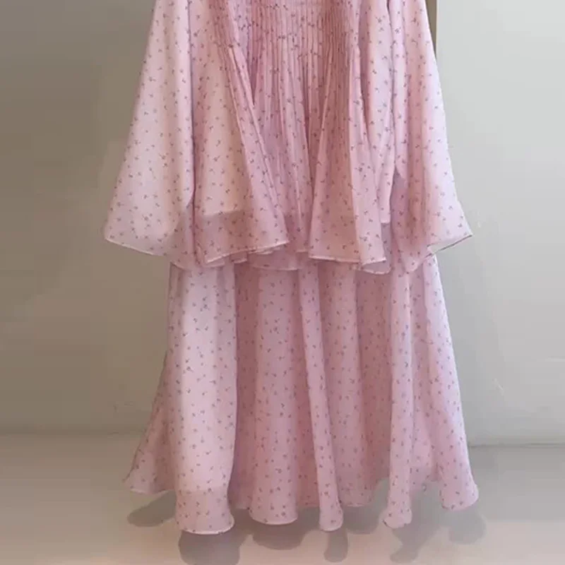Skirt Suit Women Blouse Skirts 2 Piece Set Flower Print Top Ensemble Arabic Ramadan Eid Morocco Dubai Islam Muslim Outfits 3