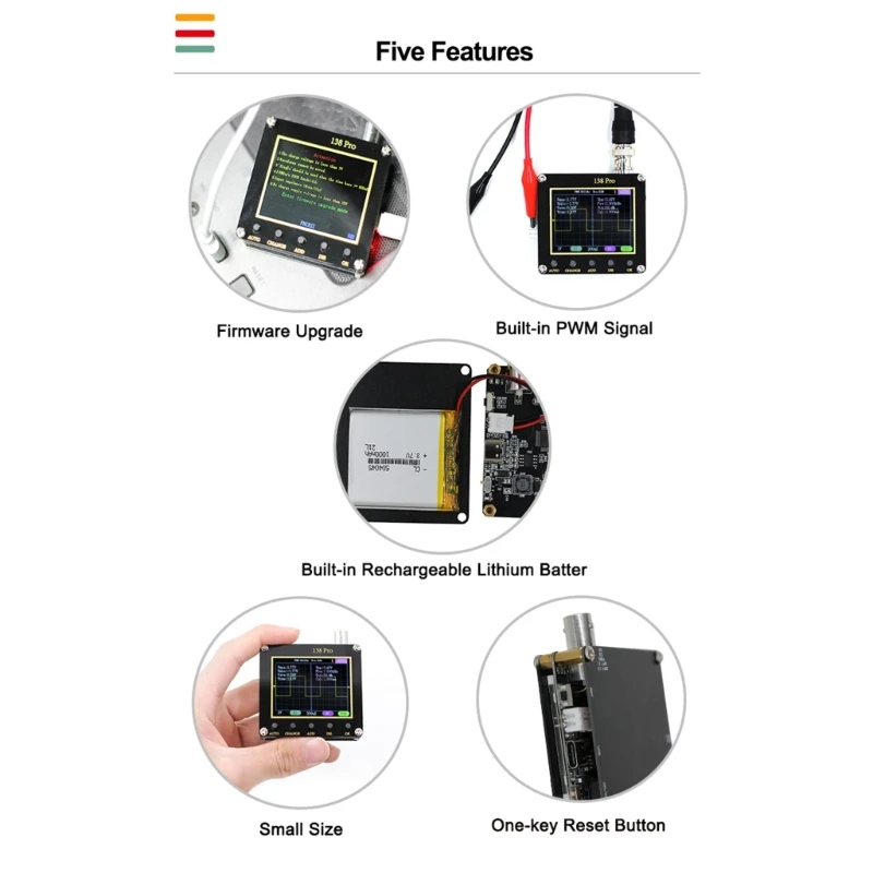 Mini ręczny oscyloskop cyfrowy 2,5 MS/s Wysoka częstotliwość próbkowania Przepustowość 200 kHz Oscyloskop kieszonkowy z ekranem LCD 2,4 cala