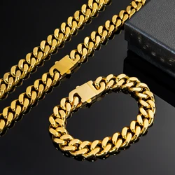 SDA 10/12/14mm Rapper Cuban link Bracelet Necklace Stainless Steel Hip Hop Jewelry for Men Woman Drop Shipping Free Laser Logo