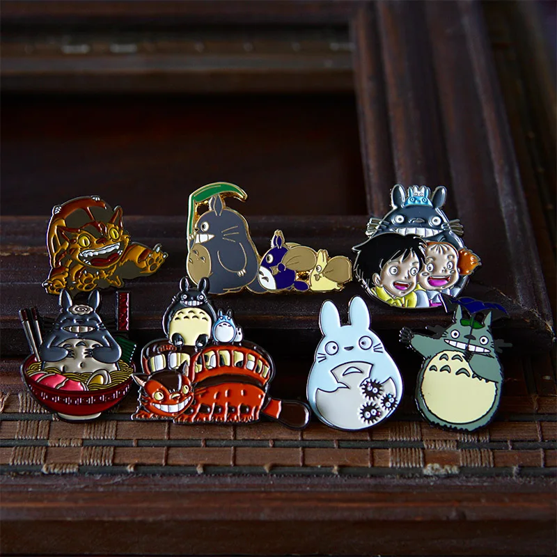 Japanese Classic Anime Peripheral Enamel Pin Cute Cat Bus Brooch Cartoon Anime Cute Gift Hats Jeans Decorative