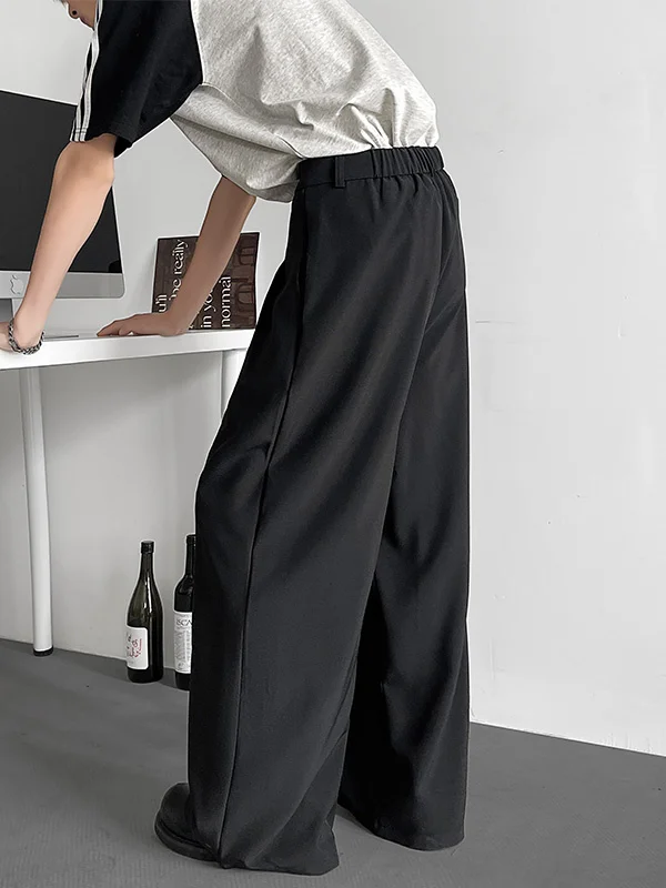 

Spring Autumn Men's Loose Fit Spor Trousers Korean Sle Casual Faion Design Drapey West Pants Versatile Suit Pants