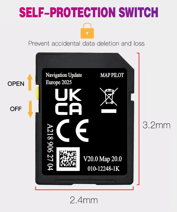 A218 Map V20 Full Version 2025 Europe map Navigation for Mercedes Garmin A B C E-Class CLA CLS GLS Car SD Card