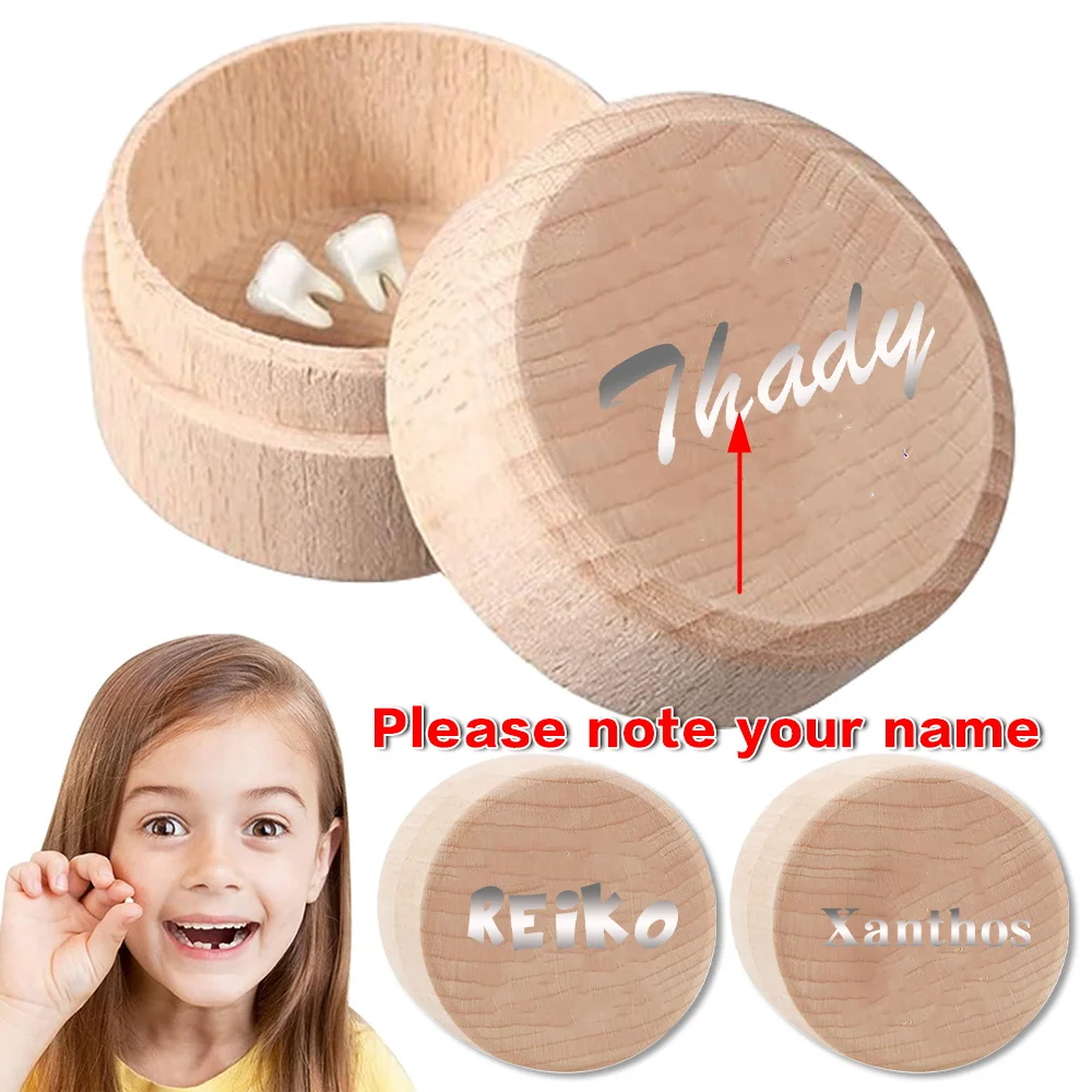 

Customized Name Wooden Tooth Case Keepsake Box Lost Teeth Organizer Umbilical Cord Storage Customized DIY Memory Saver Container
