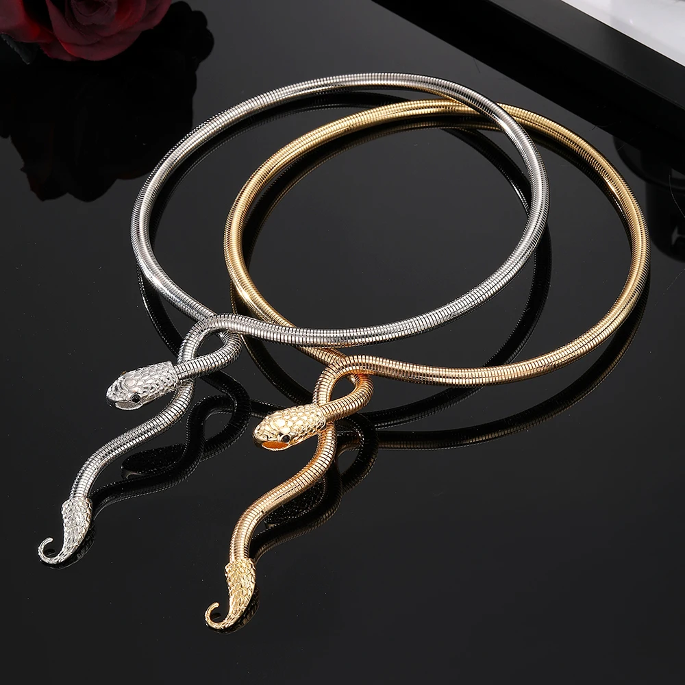European and American Cross-Border Spring Snake-Shaped Tassel Choker, Niche Design, Minimalist Style Necklace, Light Luxury, High-End Feel, Personalized Neck Accessory