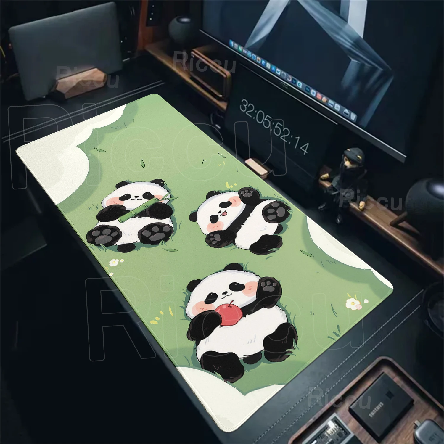 

Green Plants Mousepad Cute Anime Panda Mouse Pad Office Large Table Mat Game XXL Rubber Anti-slip Keyboard Mats Desk Accessories