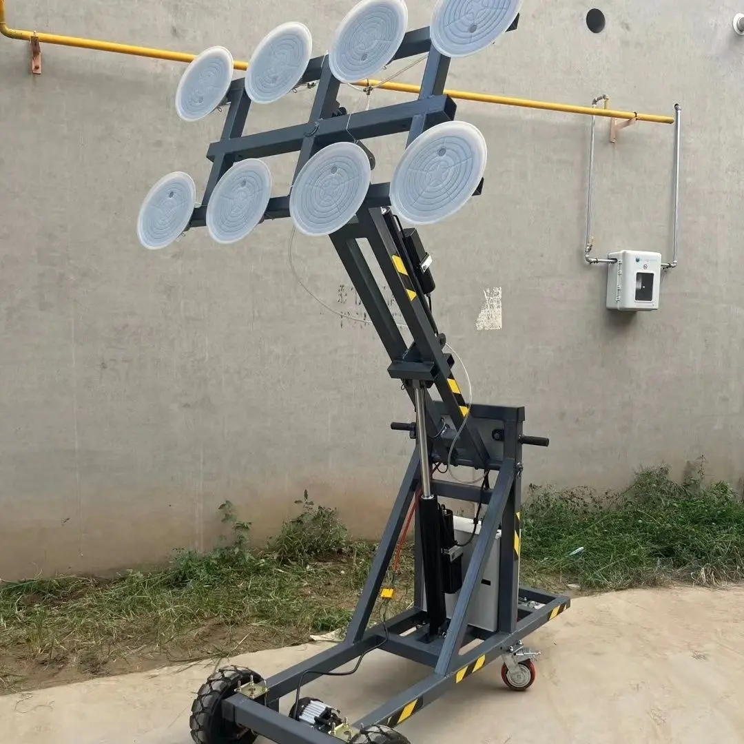 Heavy Duty Vacuum Suction Cup Glass Trolley Portable Glass Transport for Window Door Glass Installation Construction Moving
