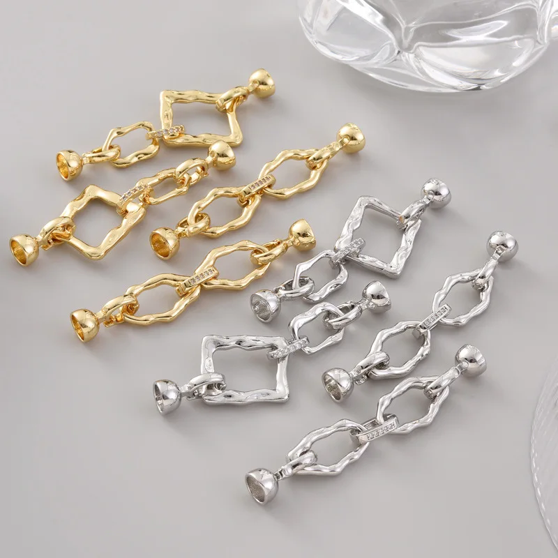 Zircon Fasteners For Bracelets Accessories 18K Gold Plated Connectors For Jewelry DIY Jewelry Making Supplies,Clasp For Jewelry view 6