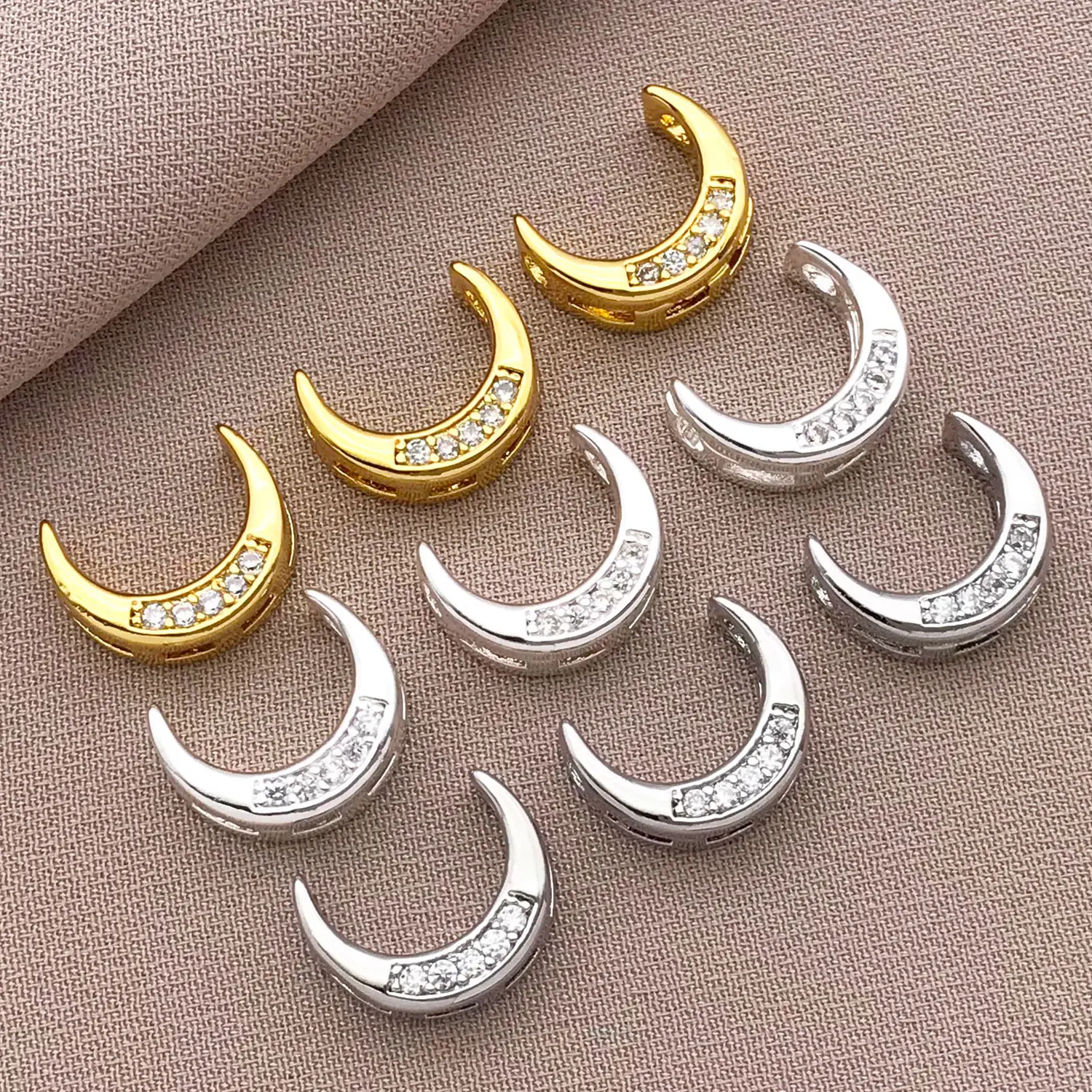 2/4/6 قطعة العصرية 18K مطلية بالذهب مطعمة الزركون نصف إطار دائري الخرز فاصل موصلات ل عقد دي اي واي مستلزمات صناعة المجوهرات