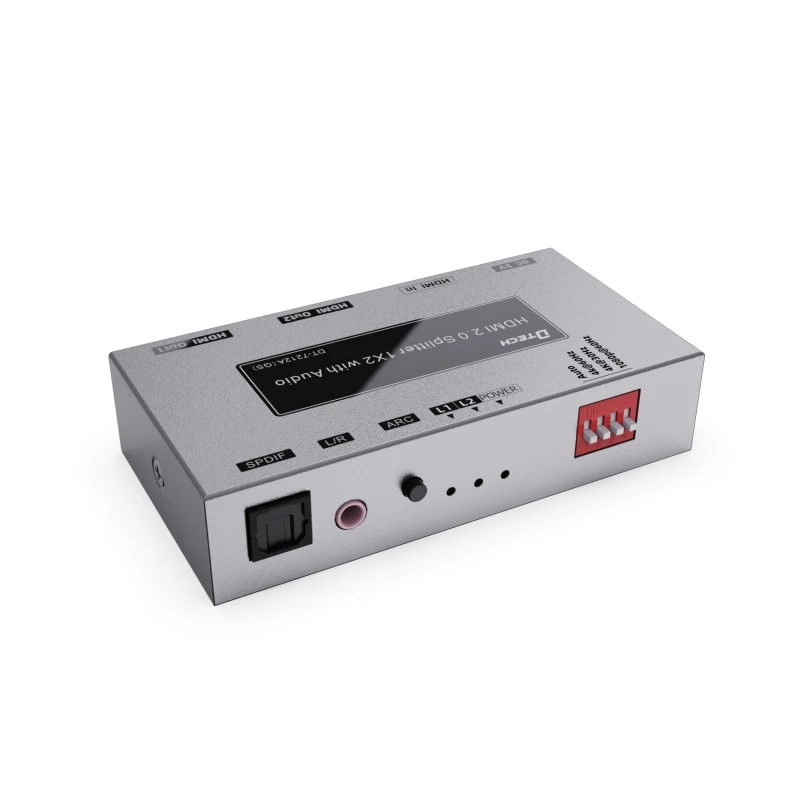 

DTECH DT-7212A(GS) 1 Input 2 Output HDMI 4K 60Hz 1x2 with Audio Splitter Distributor for TV Projector