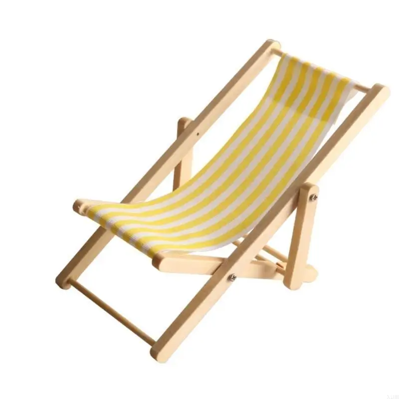 

N1HB Realistic Lounger Realistic Pretend Play for Kids Role Display Deck Chair Model Toy Vintage Chair 1:12 Doll House