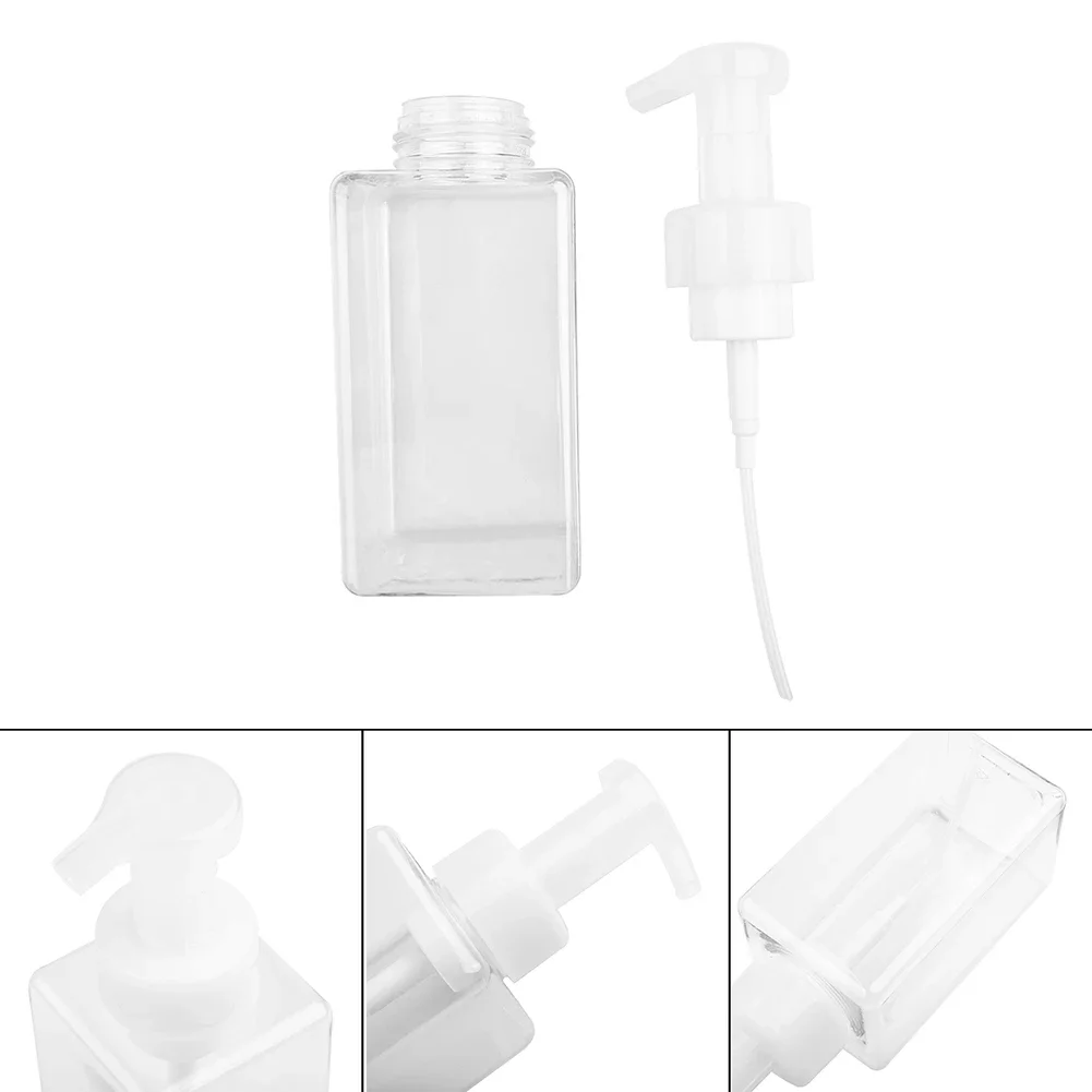 Bathroom Pump Bottle 450ml Clear Plastic Reusable Travel Dispenser Soap Foaming Suds Kitchen Empty Transparent