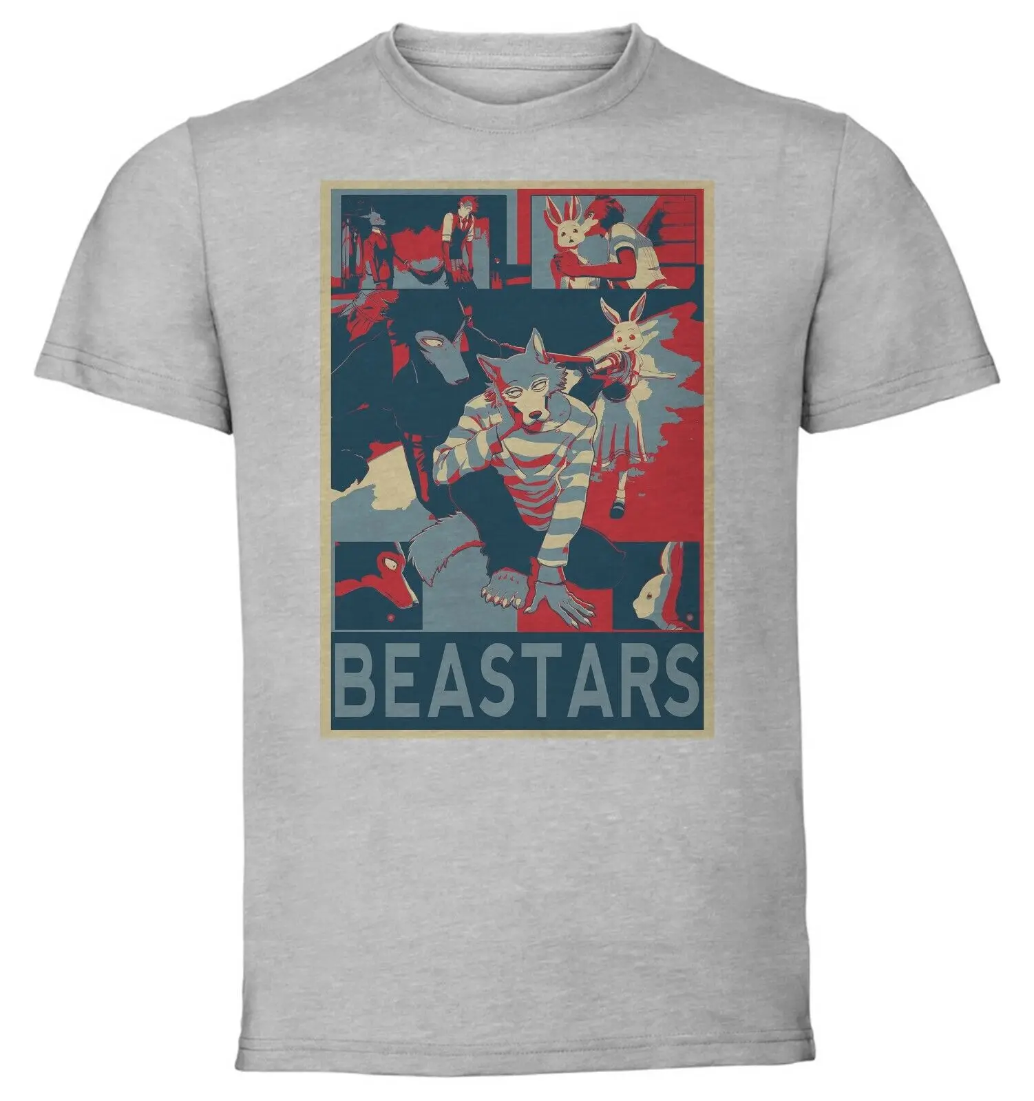 Gray T-Shirt - Grey Knit - Propaganda Beastars - Characters Collage V1-