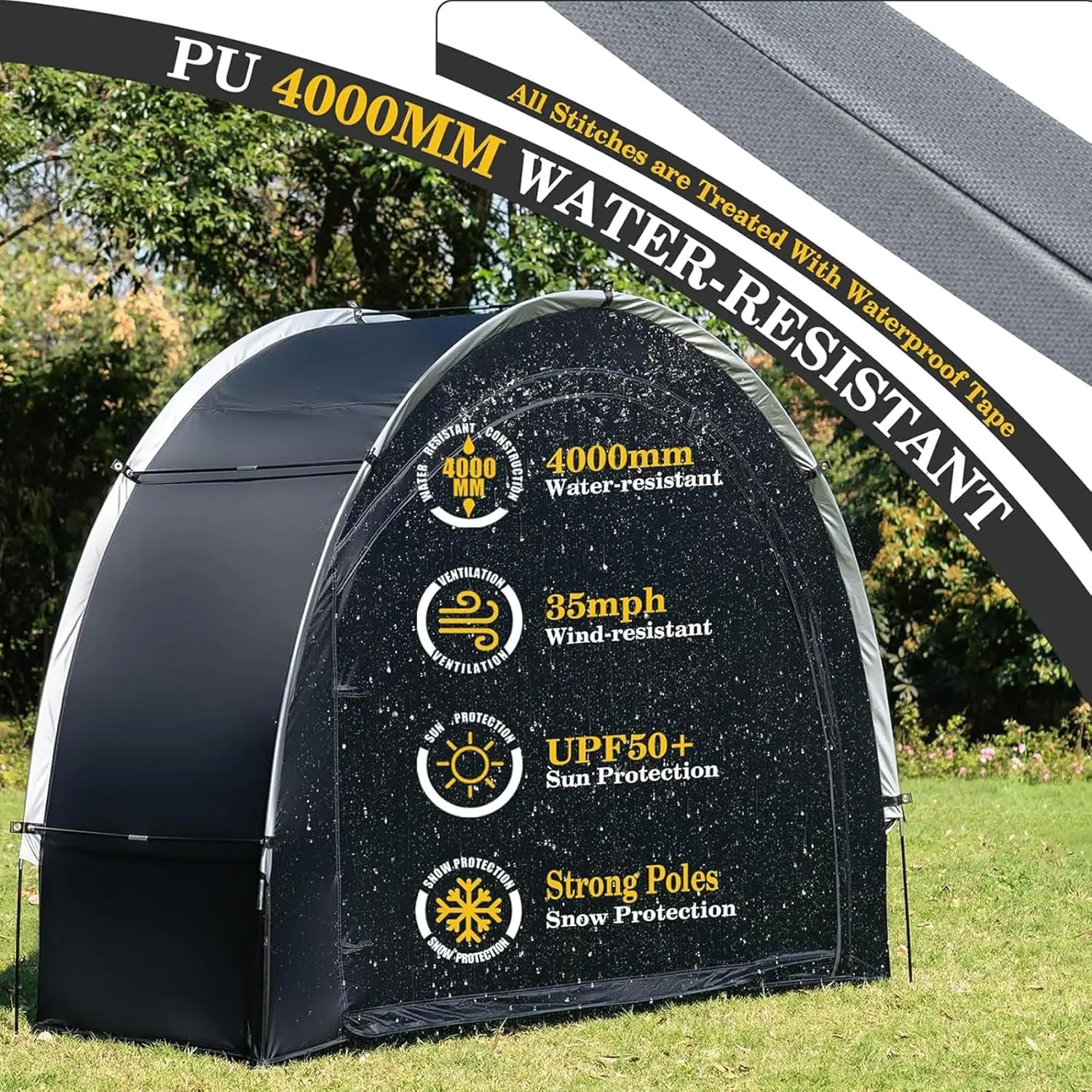 خيمة سقيفة تخزين الدراجة، غطاء تخزين الدراجة لدراجات 2/3، سلال تخزين الدراجات المحمولة المقاومة للماء، مأوى خارجي