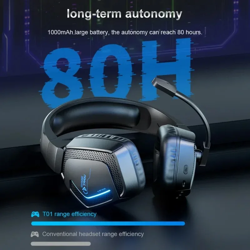 TAIDU T01 2.4G سماعات لاسلكية بأربعة أوضاع مريحة للحد من الضوضاء RGB E-sports Gamer Walorant سماعة رأس مع ميكروفون