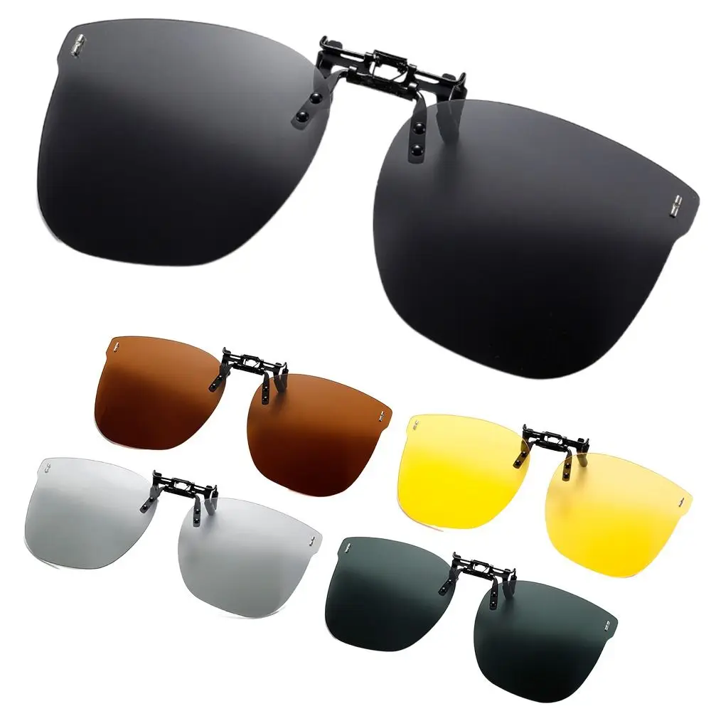 Square Shape Clip On Sunglasses Over Prescription Glasses Ultra-Light UV 400 Protection Flip Up Sun Glasses Convenient Shades