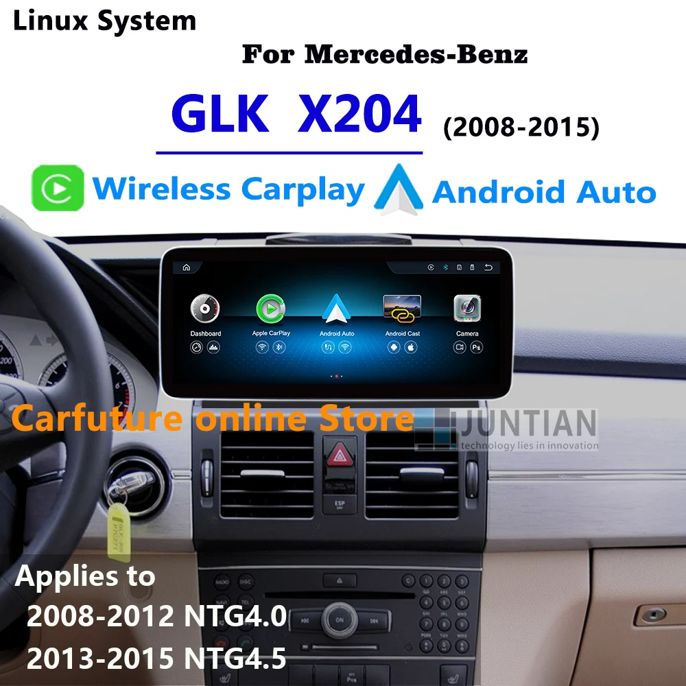 Linux For Mercedes Benz GLK X204 GLK200 2008-2015 NTG4.0 Car Radio Wireless CarPlay Android Auto Airplay Ultra-Narrow Screen