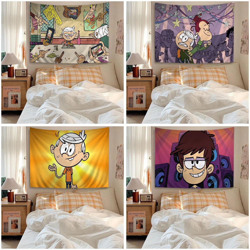 The L-loud House Tapestry Anime Tapestry Wiszące Tarot Hippie Dywaniki ścienne Dorm Wiszące prześcieradła ścienne