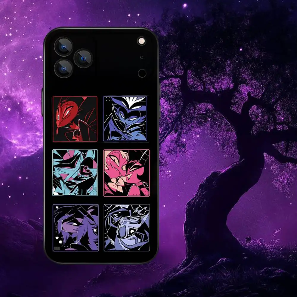 حافظة هاتف أنيمي H-Helluva B-Boss لهواتف iPhone 17,16,15,14,13,12,Pro,Max,Plus,E,SE4,Air,Mini Black Soft Box