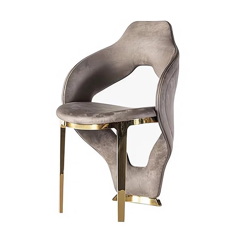 New Italian leather art home dining chair, high-end simple modern living room chair high-end negotiation