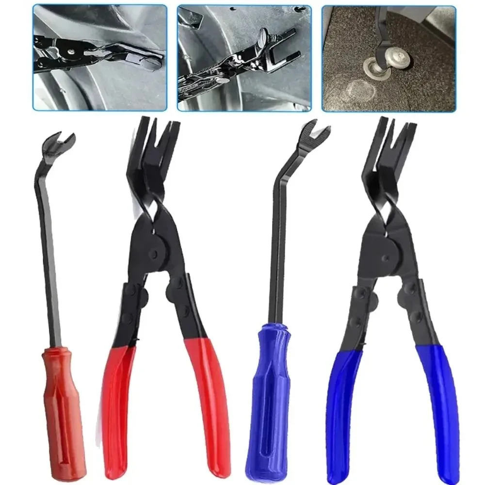 Car Door Panel Clip Removal Tool Kit Auto Trim Dash Audio Stereo Radio Pry Bar Fastener Extractor Repair Tool Set