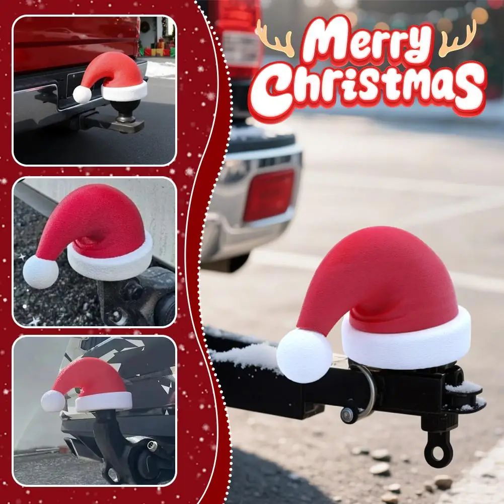 

Christmas Hat Car Trailer Cover - Festive Pendant Decoration Universal Fit Holiday Vehicle Ornament Xmas Interior Exterior Decor