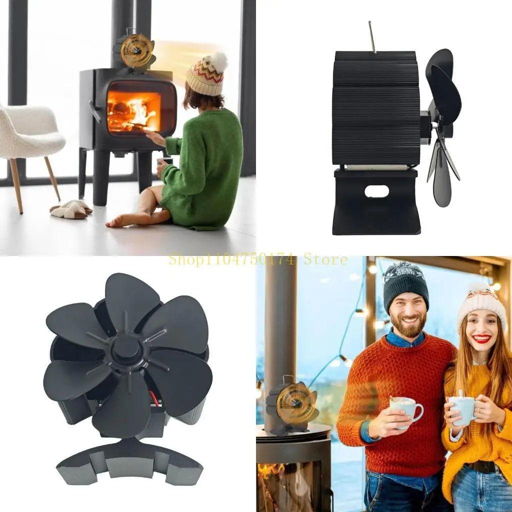 Holzofen-Ventilator, Kamin-Ventilator für Holzofen, wärmebetriebener Ventilator, Holzofen-Zubehör, zirkulierende warme Luft,
