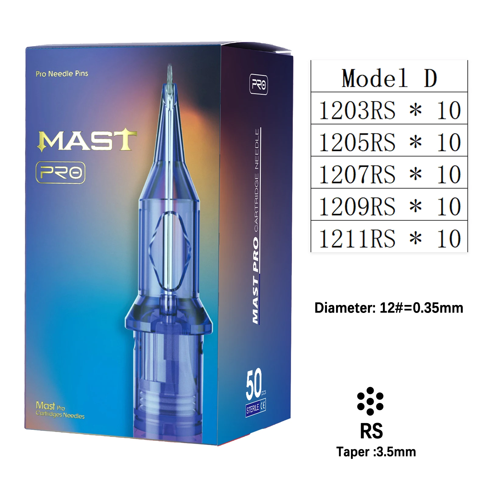 50pcs/Box Mast PRO Tattoo Cartridge Needles Mixed Size RL/RS/RM/M Disposable Safety for Tattoo Gun Permanent Makeup Needles image 3
